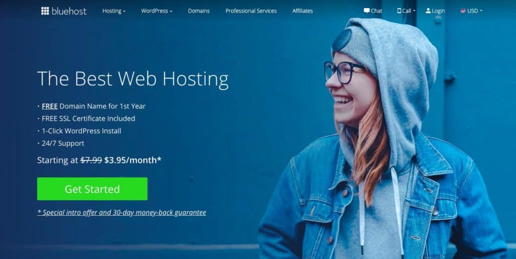 Bluehost home page