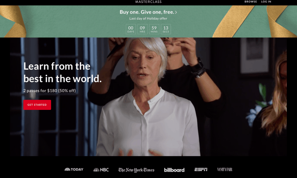 MasterClass Home Page