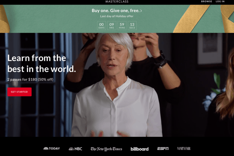 MasterClass Home Page