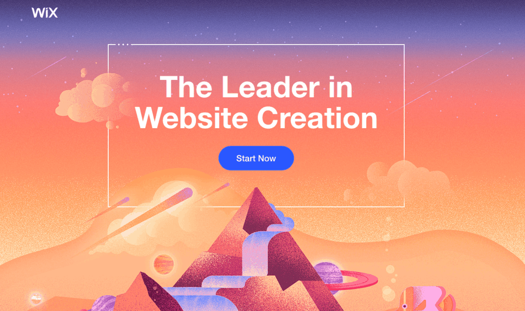 Wix.com landing page.
