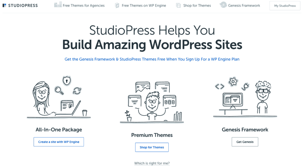 StudioPress home page.