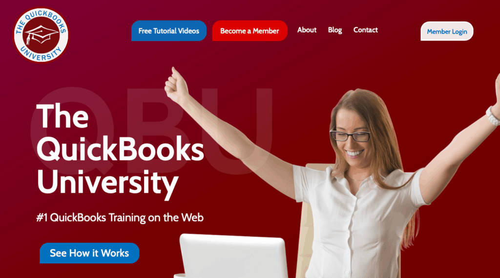 The quickbooks University home page.